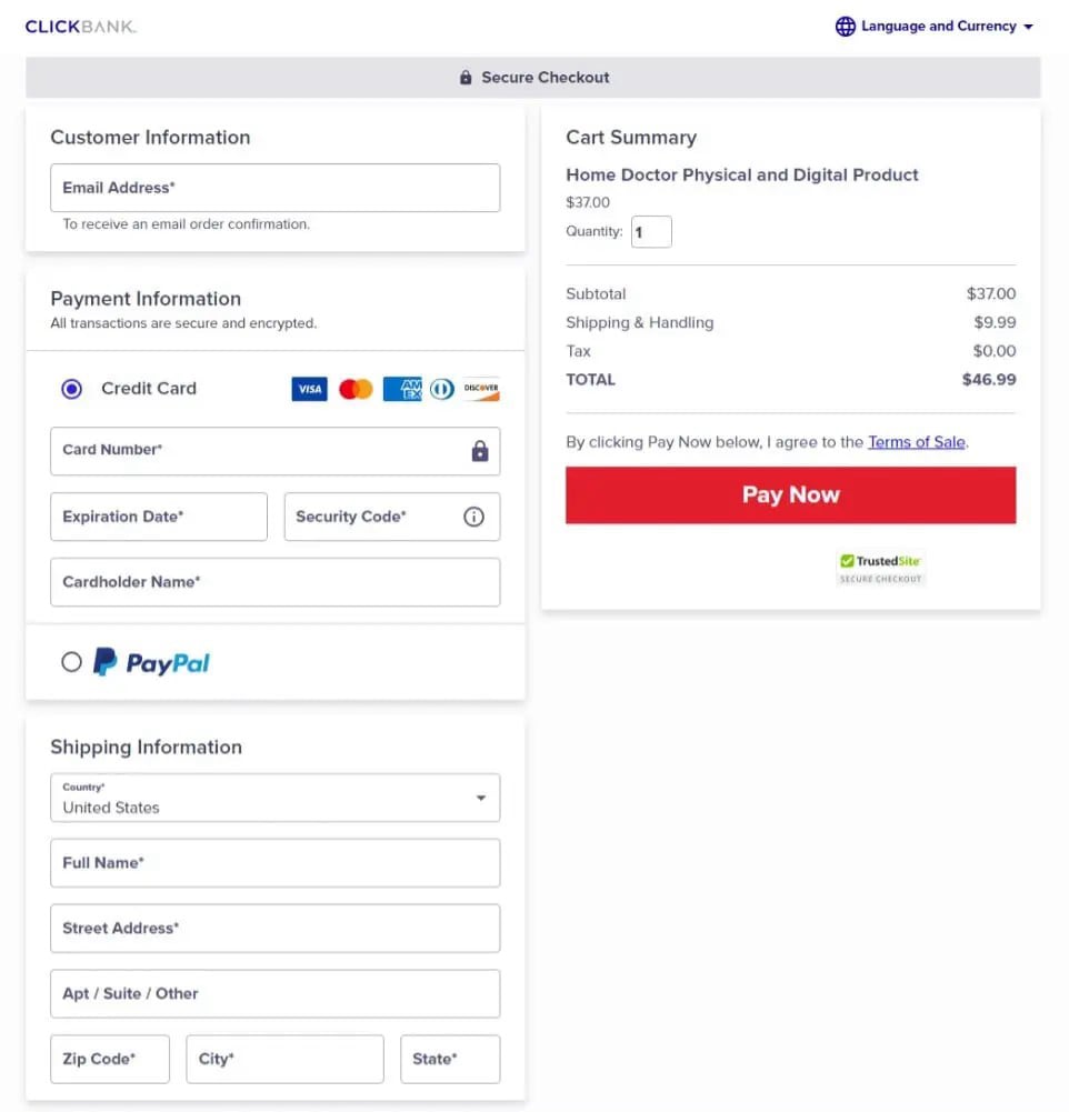 Home Doctor book order page